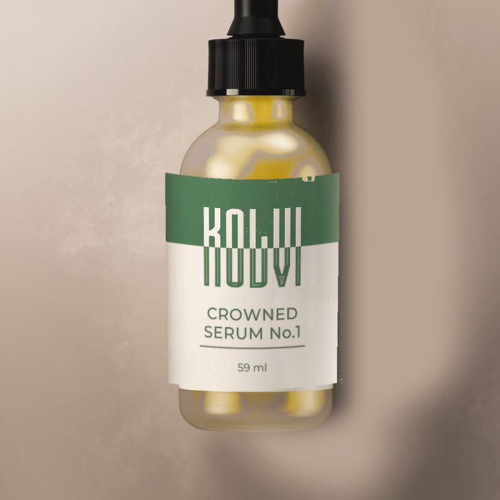 Kolvi CROWNED Serum No.1, glass dropper bottle with the rosemary Kolvi label, 59 ml