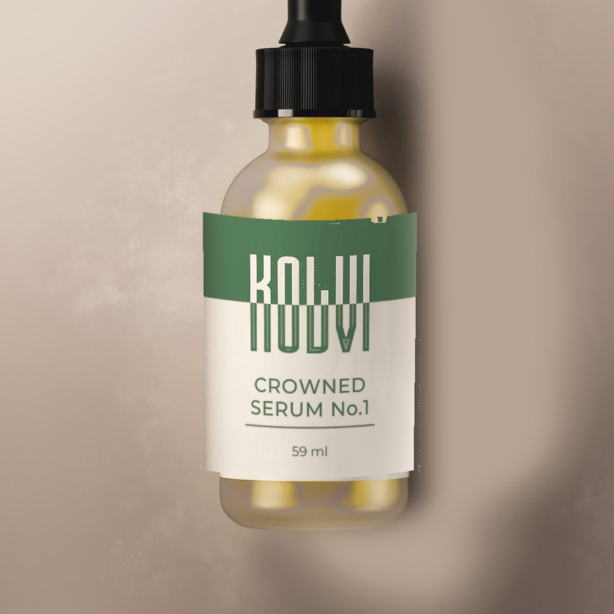 Kolvi CROWNED Serum No.1, glass dropper bottle with the rosemary Kolvi label, 59 ml