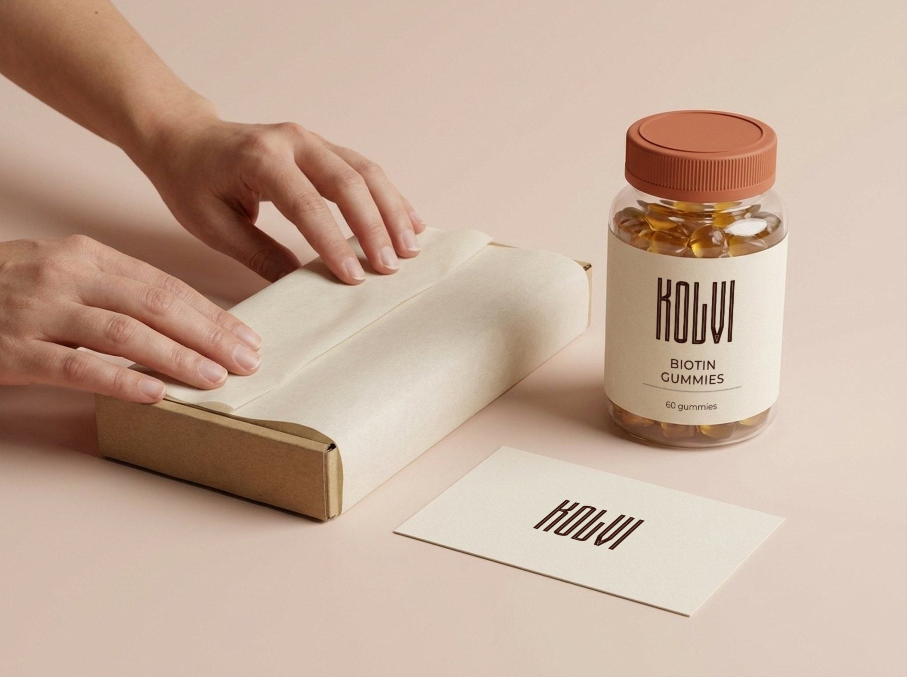A Kolvi order being packed by hand before it is sent out